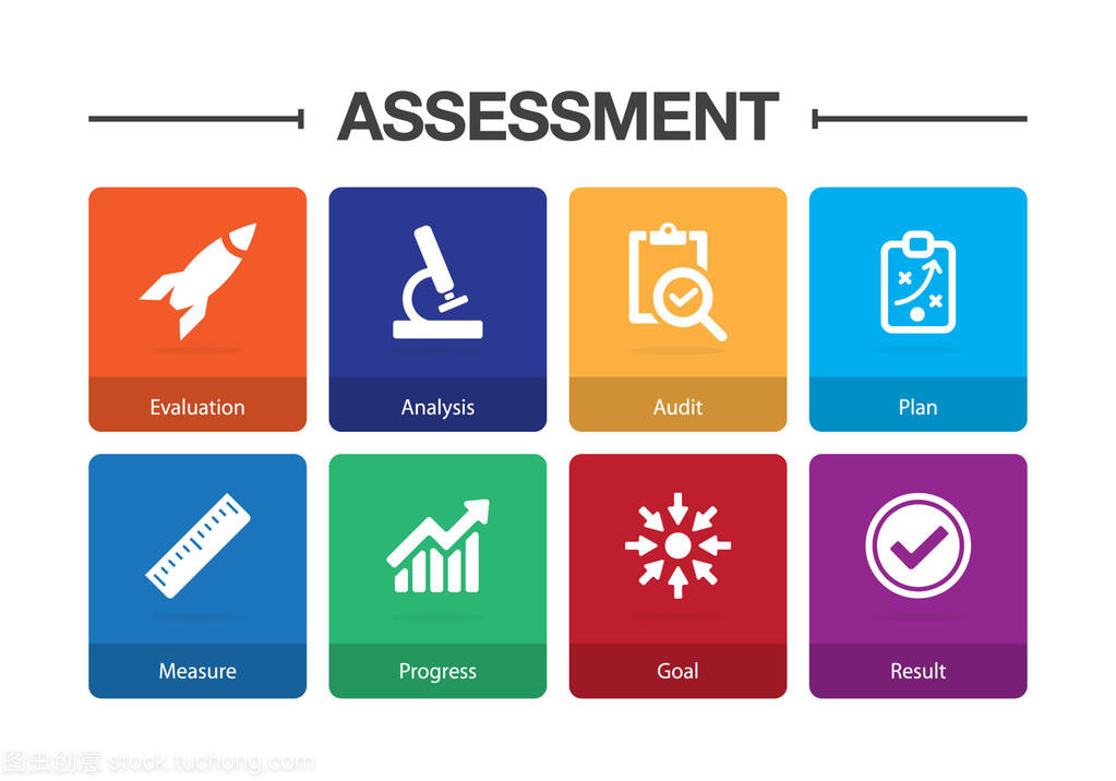 評(píng)估圖表圖標(biāo)集